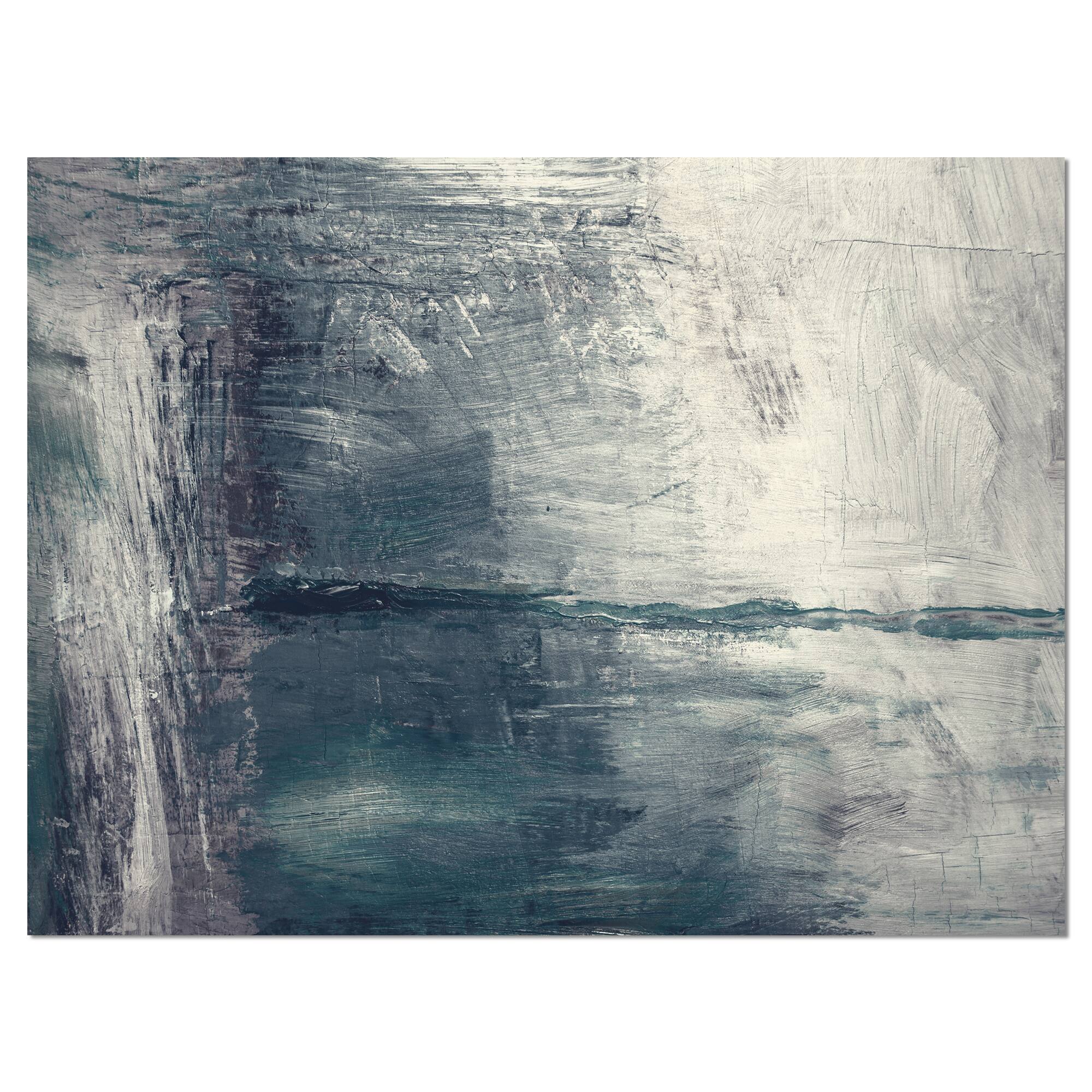 Designart - Grey Abstract Pattern Oil Painting